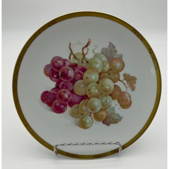 PMR Bavaria Jaeger & Co. Golden Crown E&R Orchard Pattern Salad Plates Set Of 8 - Picture 7 of 12